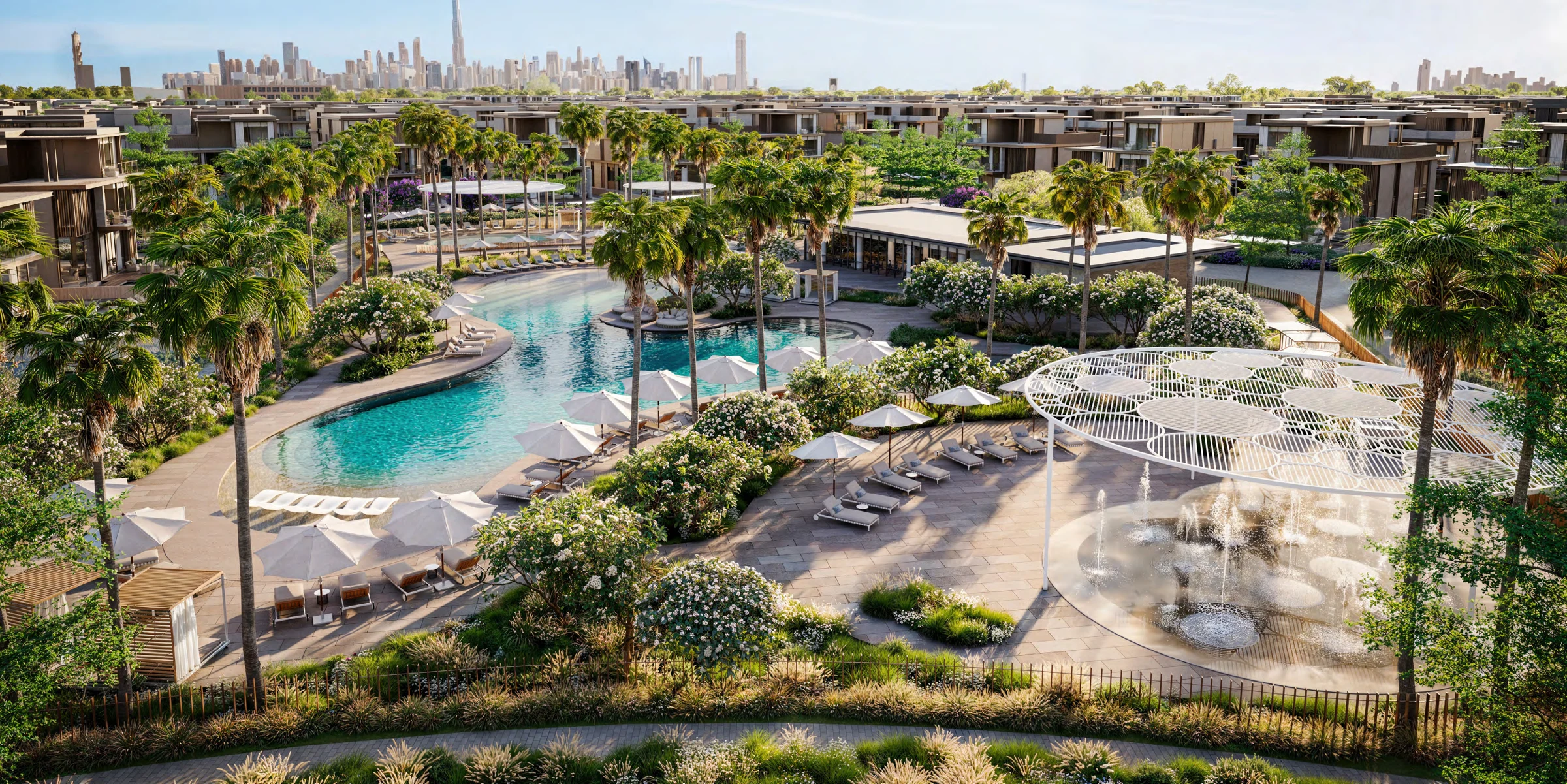 Nad Al Sheba Gardens lagoon and landscaped community