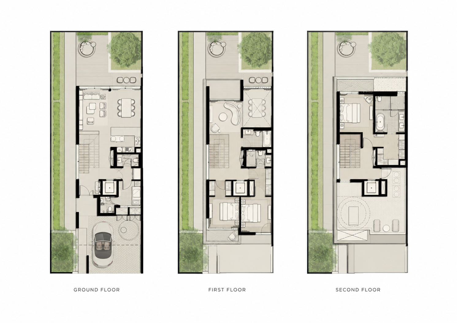 3-bedroom townhouse floor plan